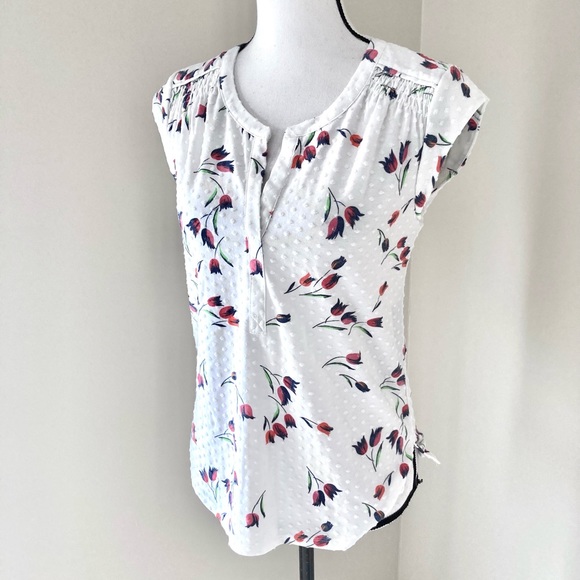 NWT Daniel Rainn - Rayli Split Neck Cap Sleeve Textured Knit Top Size XS - Picture 6 of 7